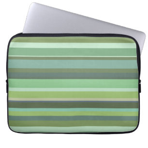 Olive green horizontal stripes laptop sleeve