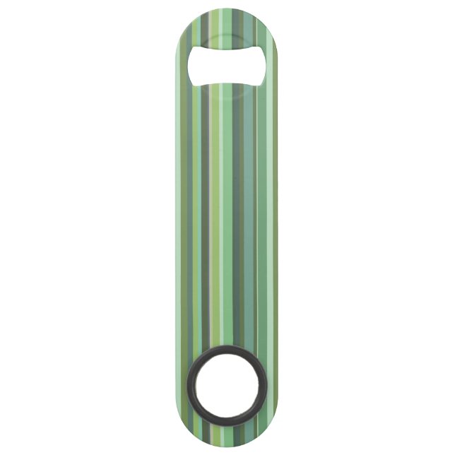 Olive green horizontal stripes speed bottle opener (Front)