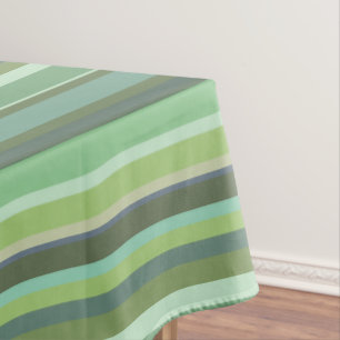 Olive green horizontal stripes tablecloth