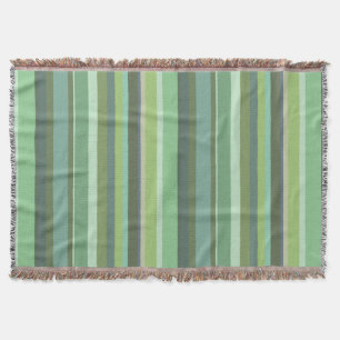 Olive green horizontal stripes throw blanket
