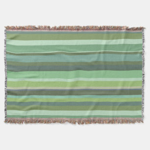 Olive green horizontal stripes throw blanket