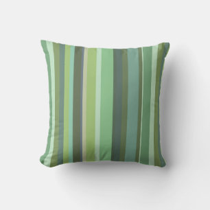 Olive green horizontal stripes throw pillow