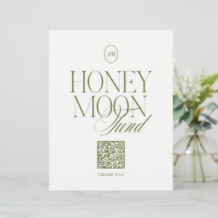 Olive Green & Ivory Honeymoon Fund QR Wedding Sign