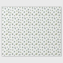 Olive Green Leaves Watercolor Floral Pattern