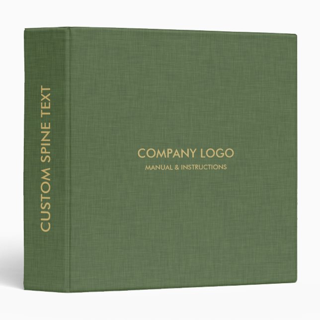 Olive Green Linen Texture Binder (Front/Spine)