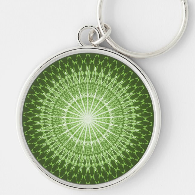 Olive Green Mandala Keychain (Front)