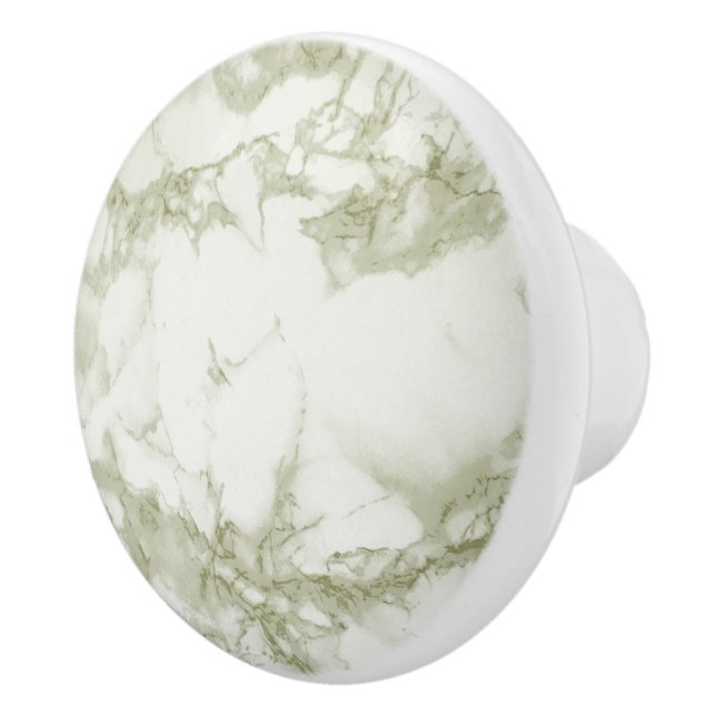 Olive Green Marble Ceramic Knob (Right)