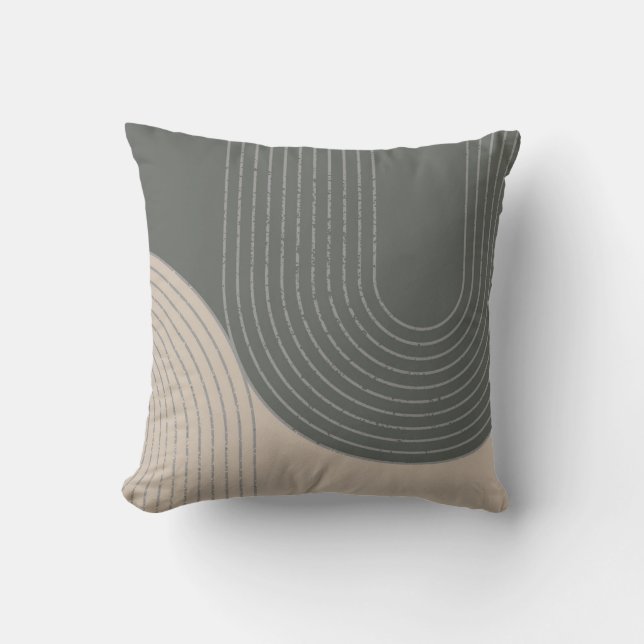 Olive Green Minimalist Design Outdoor Pillow (Front)