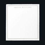 Olive Green Minimalist Monogram Notepad<br><div class="desc">Create your own personalized notepad with monogram name in elegant chic typography and olive green line border design.</div>