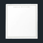 Olive Green Minimalist Monogram Notepad<br><div class="desc">Create your own personalized notepad with monogram name in elegant chic typography and olive green line border design.</div>