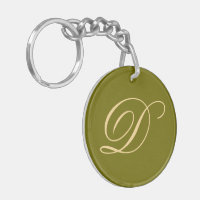 Olive Green Monogrammed Custom Initial Monogram D