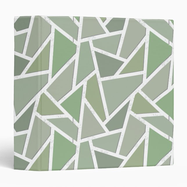 Olive green mosaic pattern binder (Front/Spine)