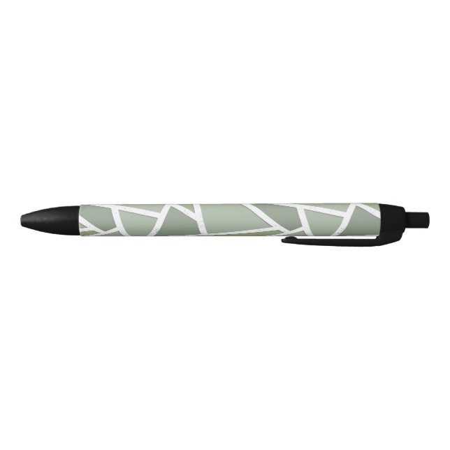 Olive green mosaic pattern black ink pen (Bottom)