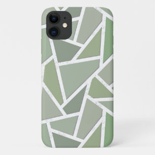 Olive green mosaic pattern iPhone 11 case