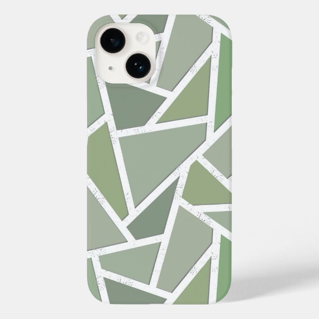 Olive green mosaic pattern Case-Mate iPhone case (Back)