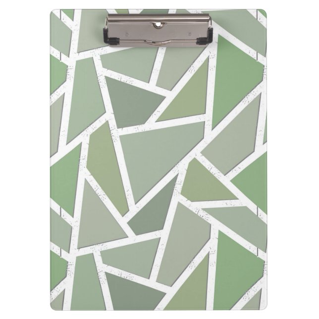 Olive green mosaic pattern clipboard (Front)