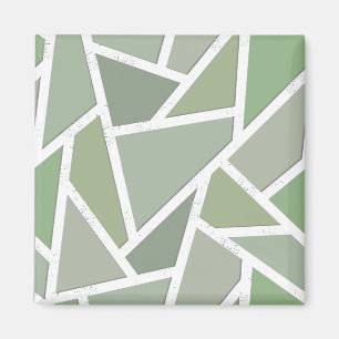 Olive green mosaic pattern magnet