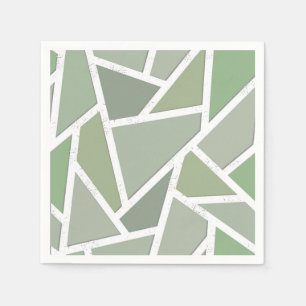Olive green mosaic pattern napkin