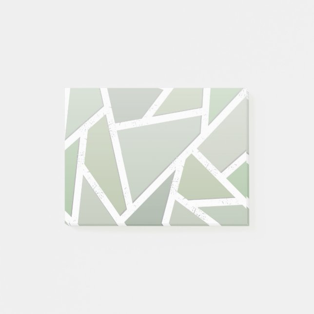 Olive green mosaic pattern post-it notes (Front)