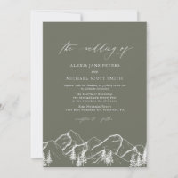 Olive Green Mountains Outdoor Pine Tree Wedding