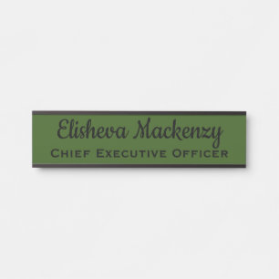 Olive Green Office Door Sign Signs Name Plate