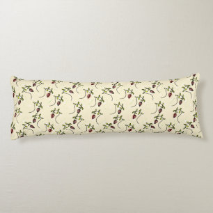 Olive green ornamental pattern body pillow