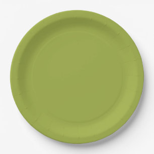 Olive Green Paper Plate