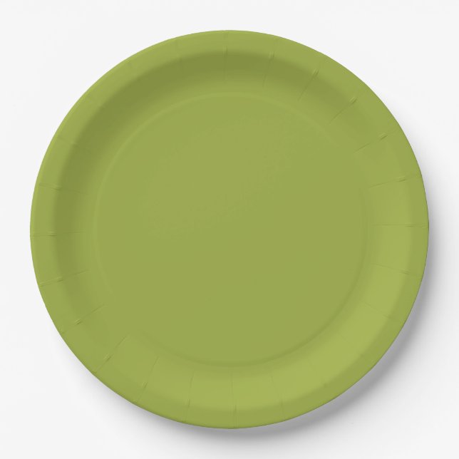 Olive Green Paper Plate (Front)
