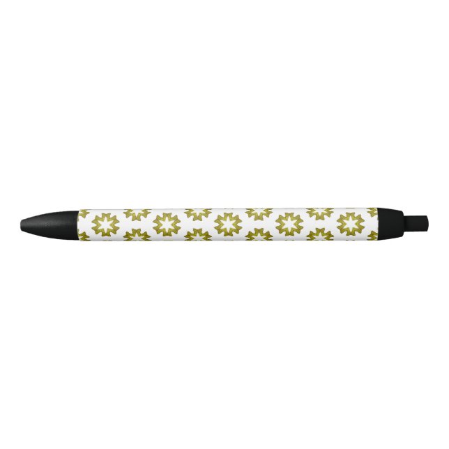 Olive Green Pattern Black Ink Pen (Front)