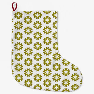 Olive Green Pattern Large Christmas Stocking