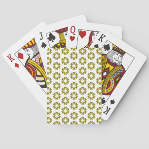 Olive Green Pattern Playing Cards