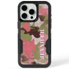 Olive Green Pink Khaki Brown Camo Art Motif