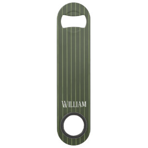 Olive green pinstripes bar key