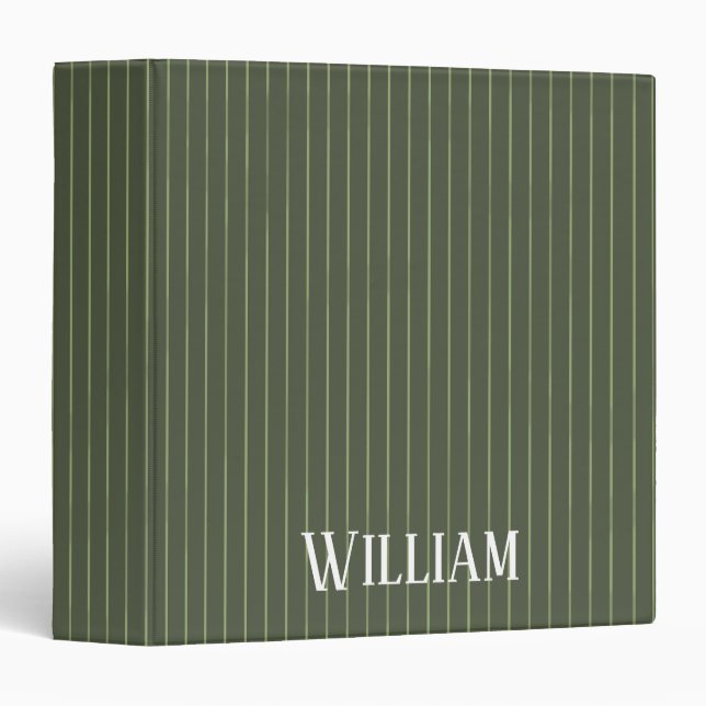 Olive green pinstripes binder (Front/Spine)