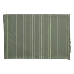 Olive green pinstripes pillowcase