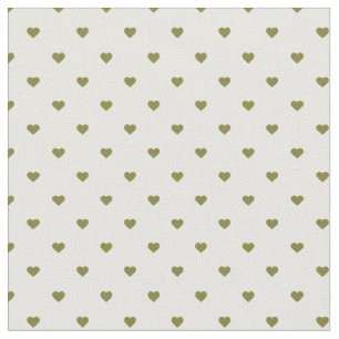 Olive Green Polka Dot Hearts Fabric