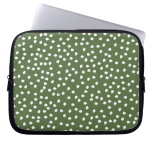 olive green polka dot laptop sleeve