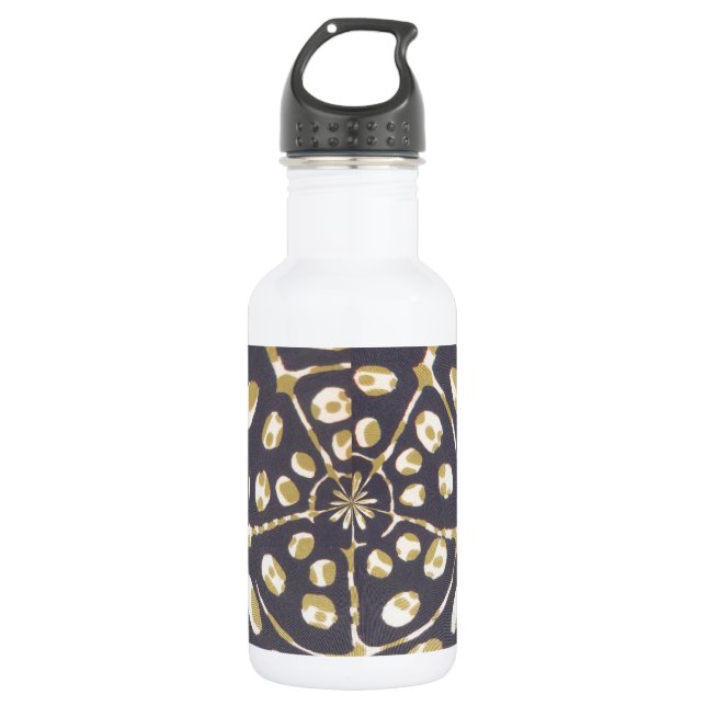 Olive Green Polka Dot Radial Pattern Art Print 532 Ml Water Bottle (Front)
