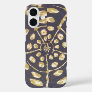 Olive Green Polka Dot Radial Pattern Art Print iPhone 16 Case