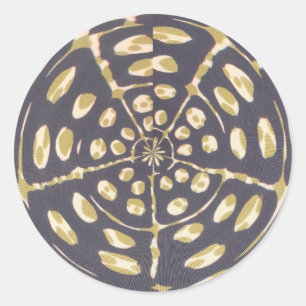 Olive Green Polka Dot Radial Pattern Art Print Classic Round Sticker