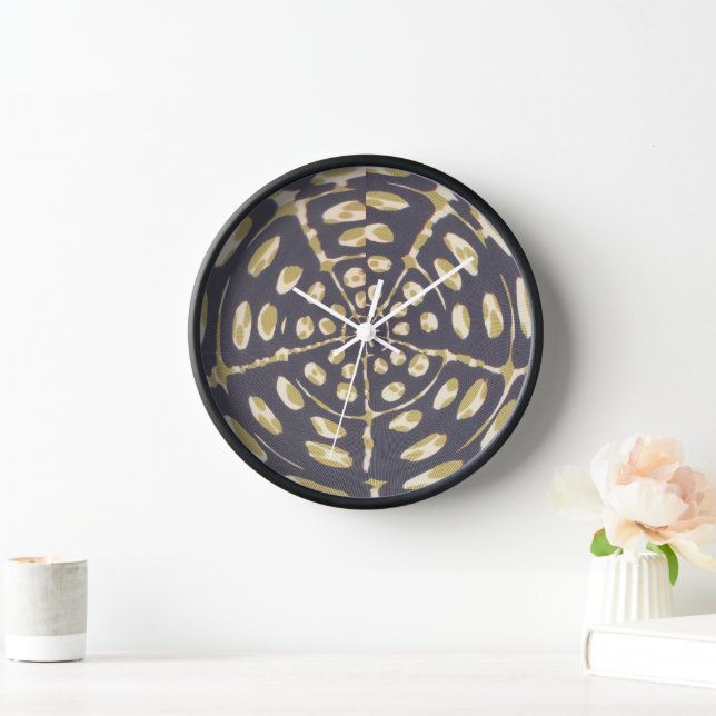 Olive Green Polka Dot Radial Pattern Art Print Clock (Home)