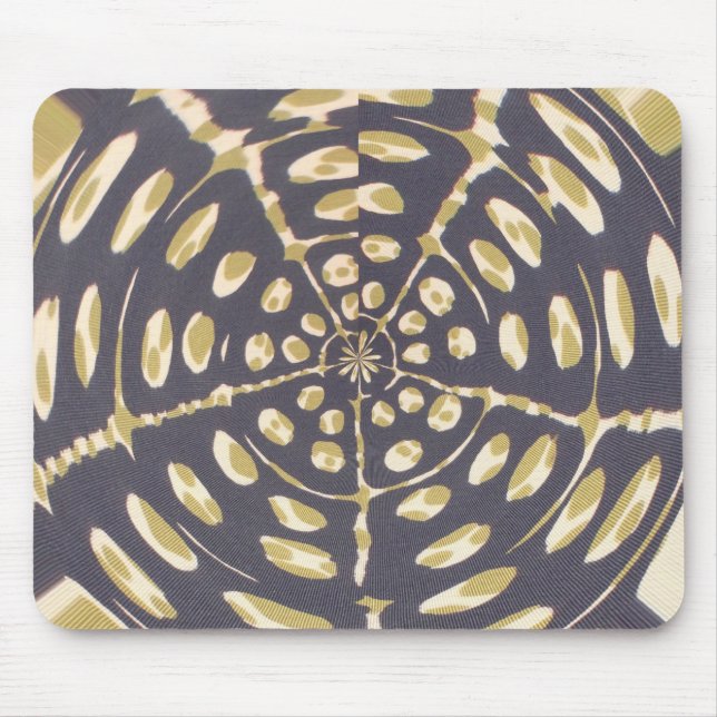 Olive Green Polka Dot Radial Pattern Art Print Mouse Pad (Front)