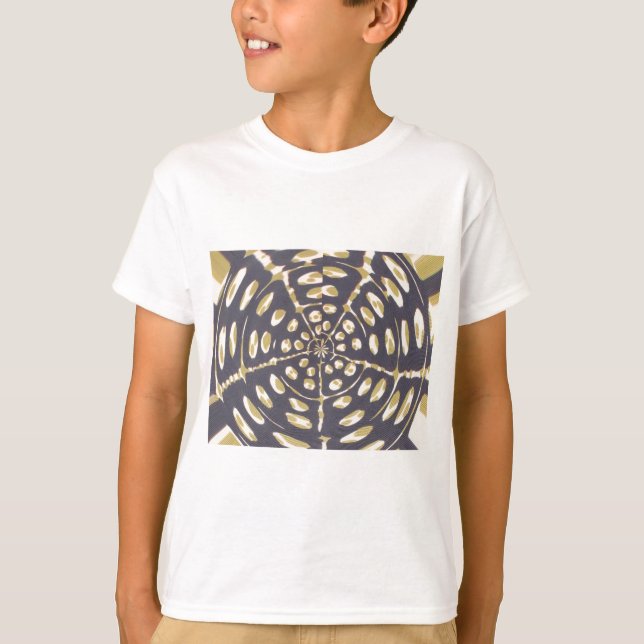Olive Green Polka Dot Radial Pattern Art Print T-Shirt (Front)