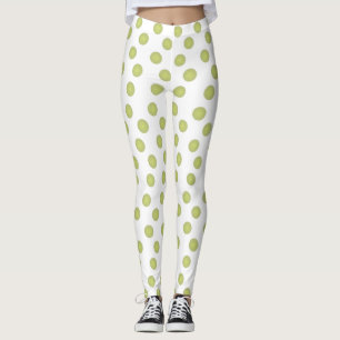Olive Green Polka-dots Leggings