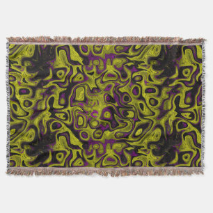 Olive Green Purple Fire Stone Throw Blanket
