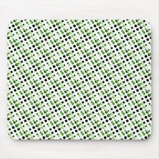 Olive Green Retro Bubbles Mousepad (Front)