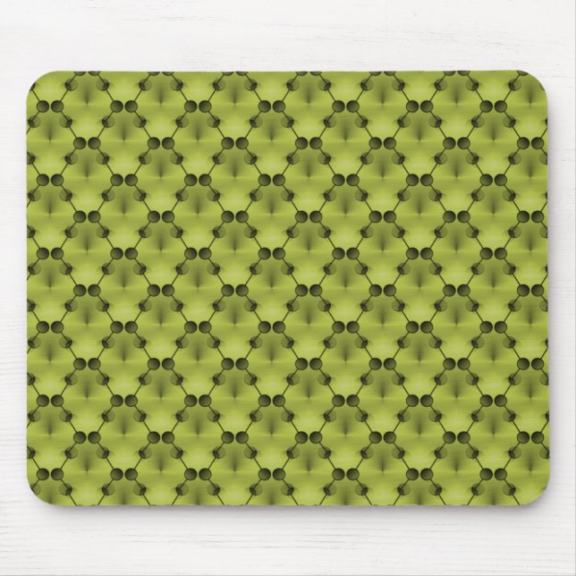 Olive Green Retro Funk Circles Mousepad (Front)