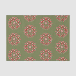 Olive green rosemaling  tissue paper