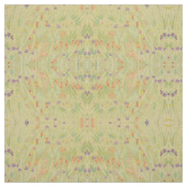 Olive Green Rusty Orange and Purple Fabric (Swatch)