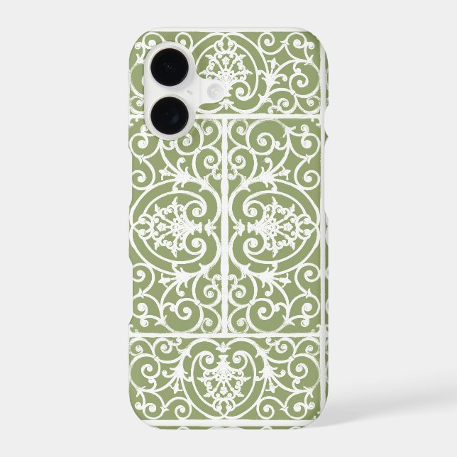 Olive green scrollwork pattern (Back)